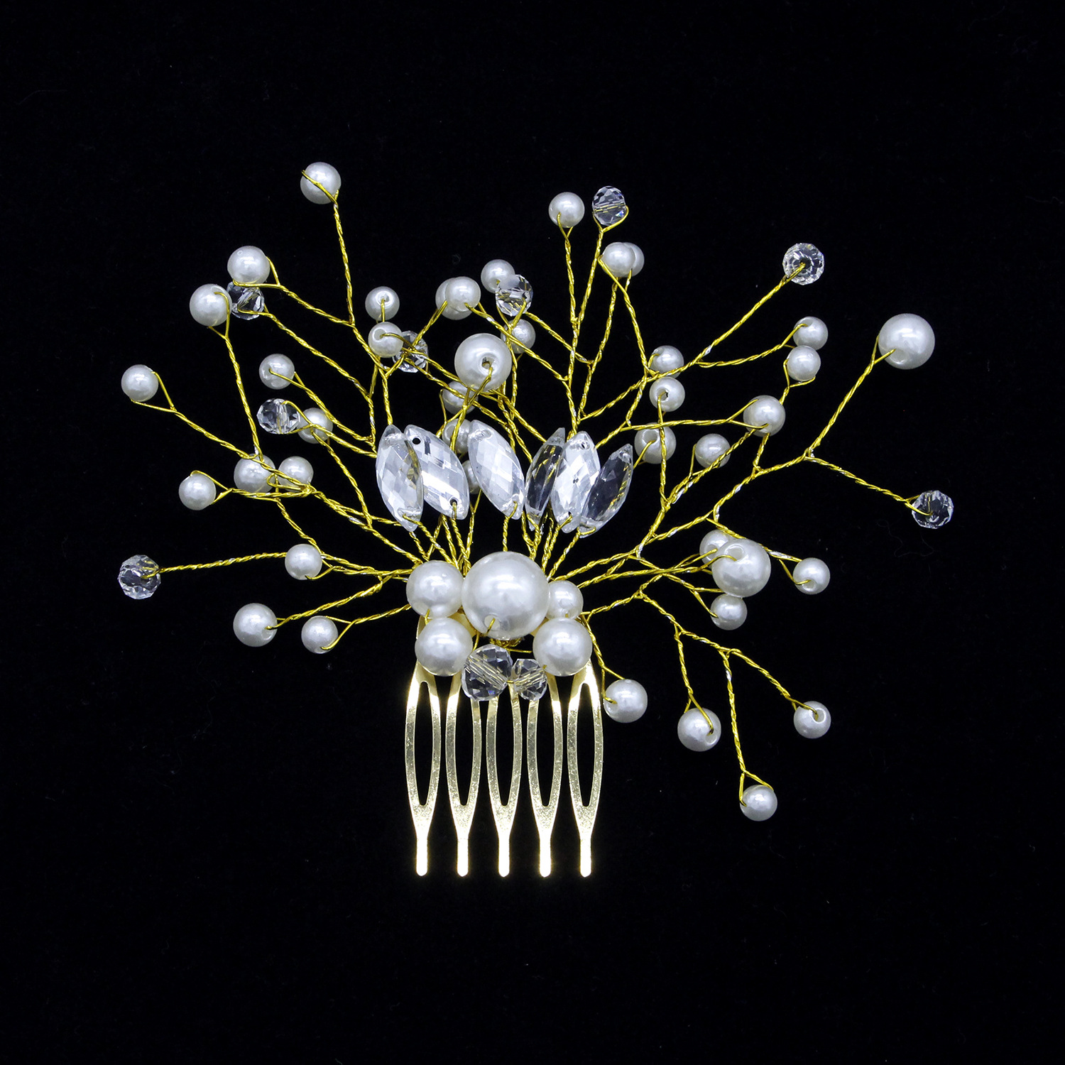Bridal Headdress Pearl Hair Comb Wedding Bridal Accessories European And American Hot Sale Headdress Factory Direct Wholesale - Image 2
