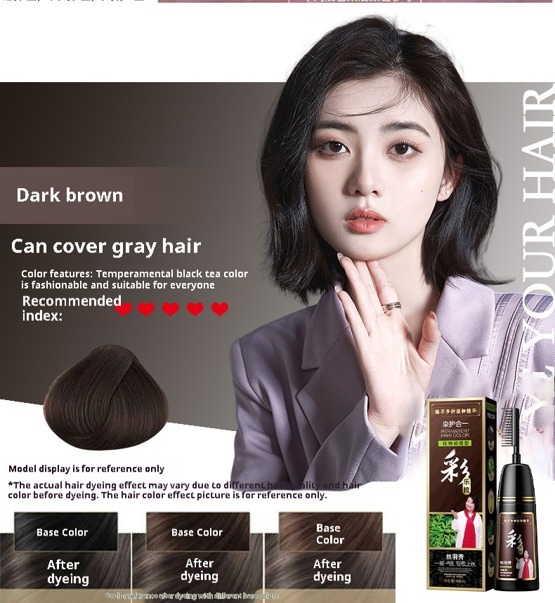 Plant Pure Hair Dye Color Hair Dyeing Cover White Hair Hair Color Cream - Image 11