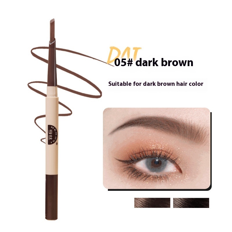 Makeup Color Rendering Double Head Extremely Thin Waterproof And Sweat-proof Eyebrow Pencil - Image 5