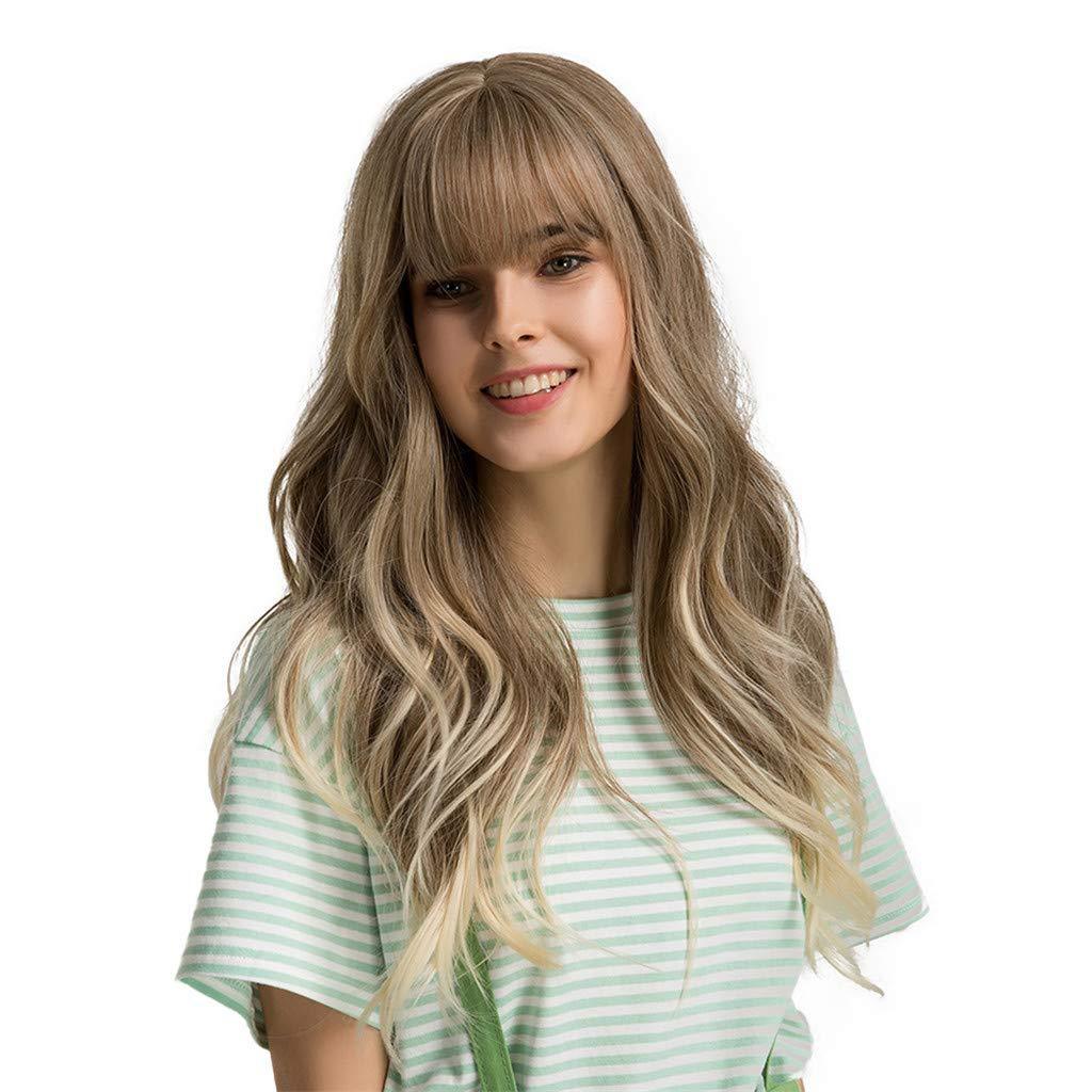 Women's Brown Bangs Long Curly Hair - Image 3