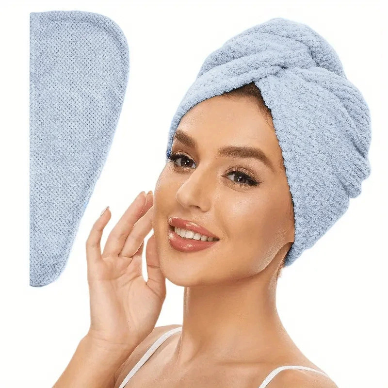 Womens Coral Fleece Hair Drying Cap Highly Absorbent - Image 11