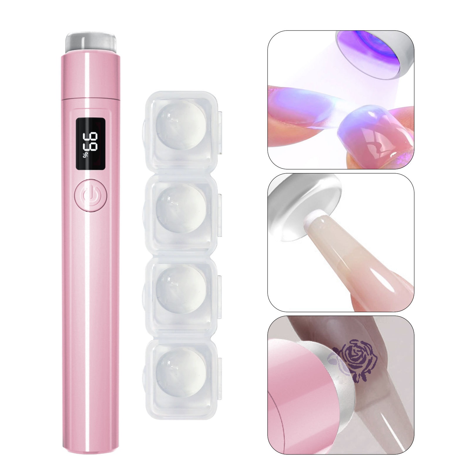 Handheld Portable Manicure Word Bracket Stickers Wear Nail Tip Heating Lamp - Image 9