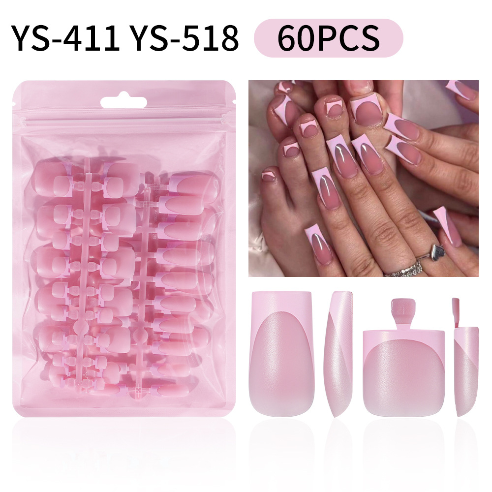 60-piece Set Of Square French Matte Nail Tips - Image 4