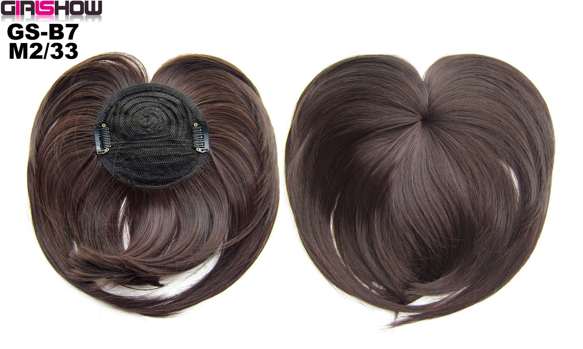 High Temperature Silk Chemical Fiber Wig Top Heart Bangs, Peach Heart Bangs On The Top Of TheHead - Image 11