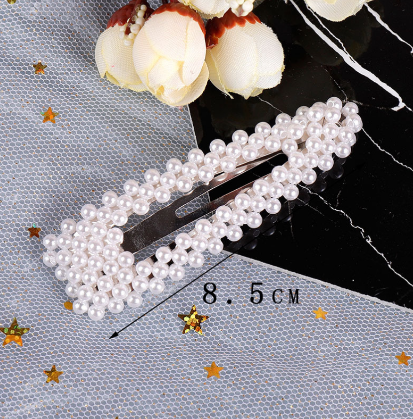 Pearl Hairpin Ins Net Red Word Clip Female Adult Clip Bb Clip Hairpin Bangs Clip Headdres - Image 3