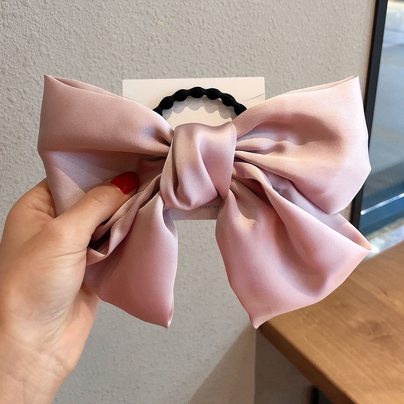 High-grade Satin Bow Headdress Flower Hair Ring - Image 3