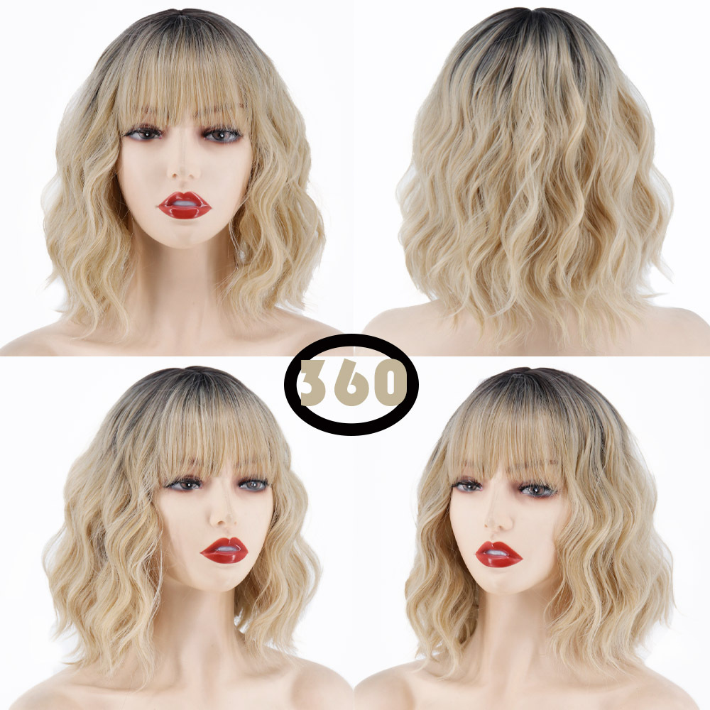 Blonde Long Curly Hair Stage Performance Wig Dance Dress Up