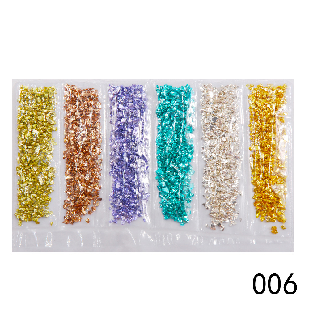 Nail Supplies, Diamond Glass Fragments, Gold And Silver Broken Glass Nails - Image 12