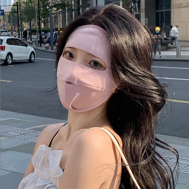 Womens Full-Face Sun-Protective Mask Cooling Ice-Silk Driving Face Cover - Image 2