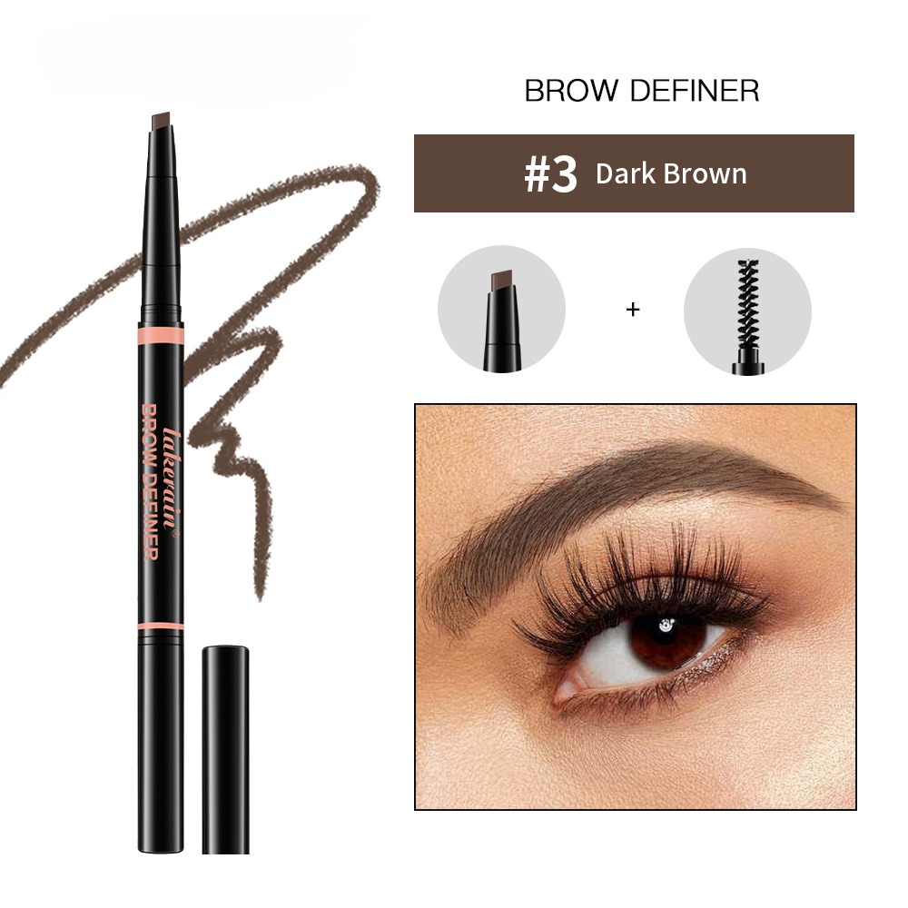 Waterproof And Sweat-proof Distinct Look Three-dimensional Line Carving Triangle Eyebrow Pencil - Image 3
