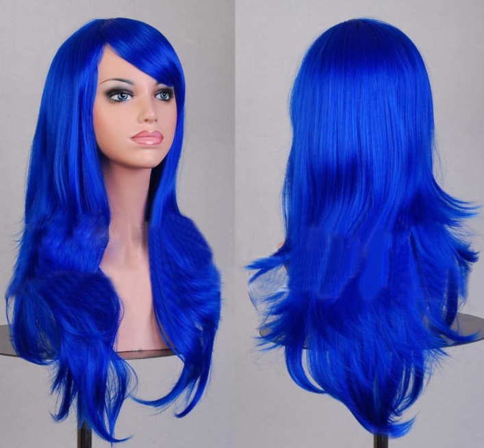 AliExpress best selling cos long scroll anime cosplay color Europe and America wig foreign trade gold models factory direct - Image 5