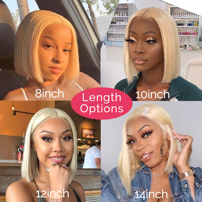 613 Blonde Bob Wig Short Straight Human Hair Wigs For Women - Image 4
