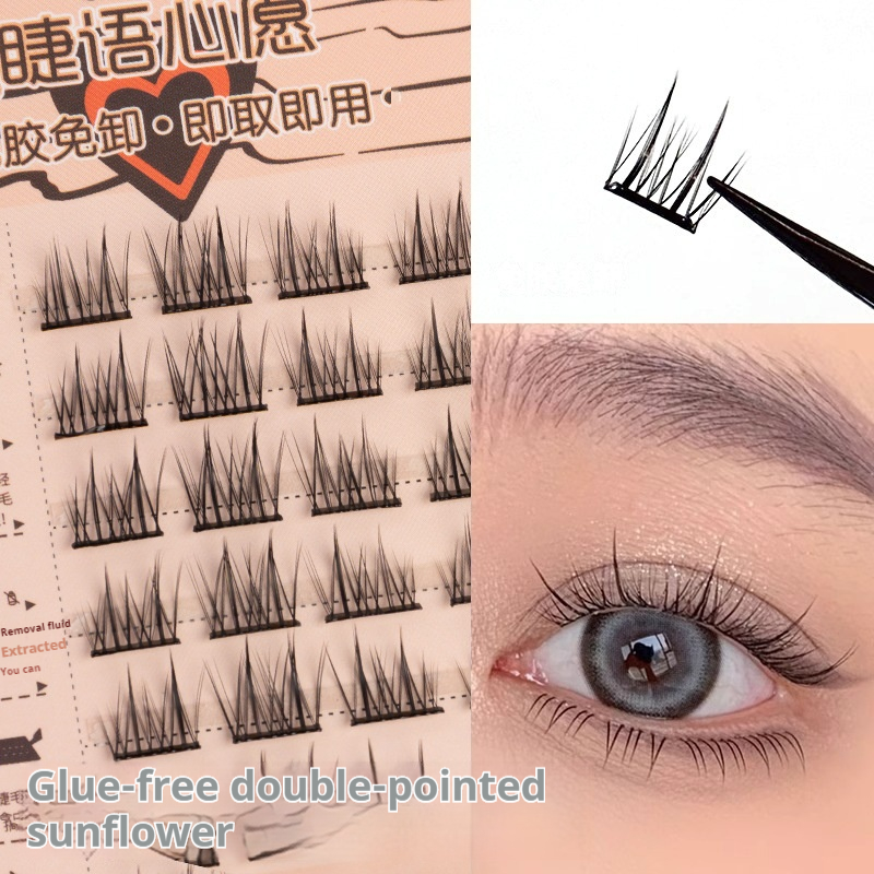 Glue-free Double Tip SUNFLOWER Lazy False Eyelashes