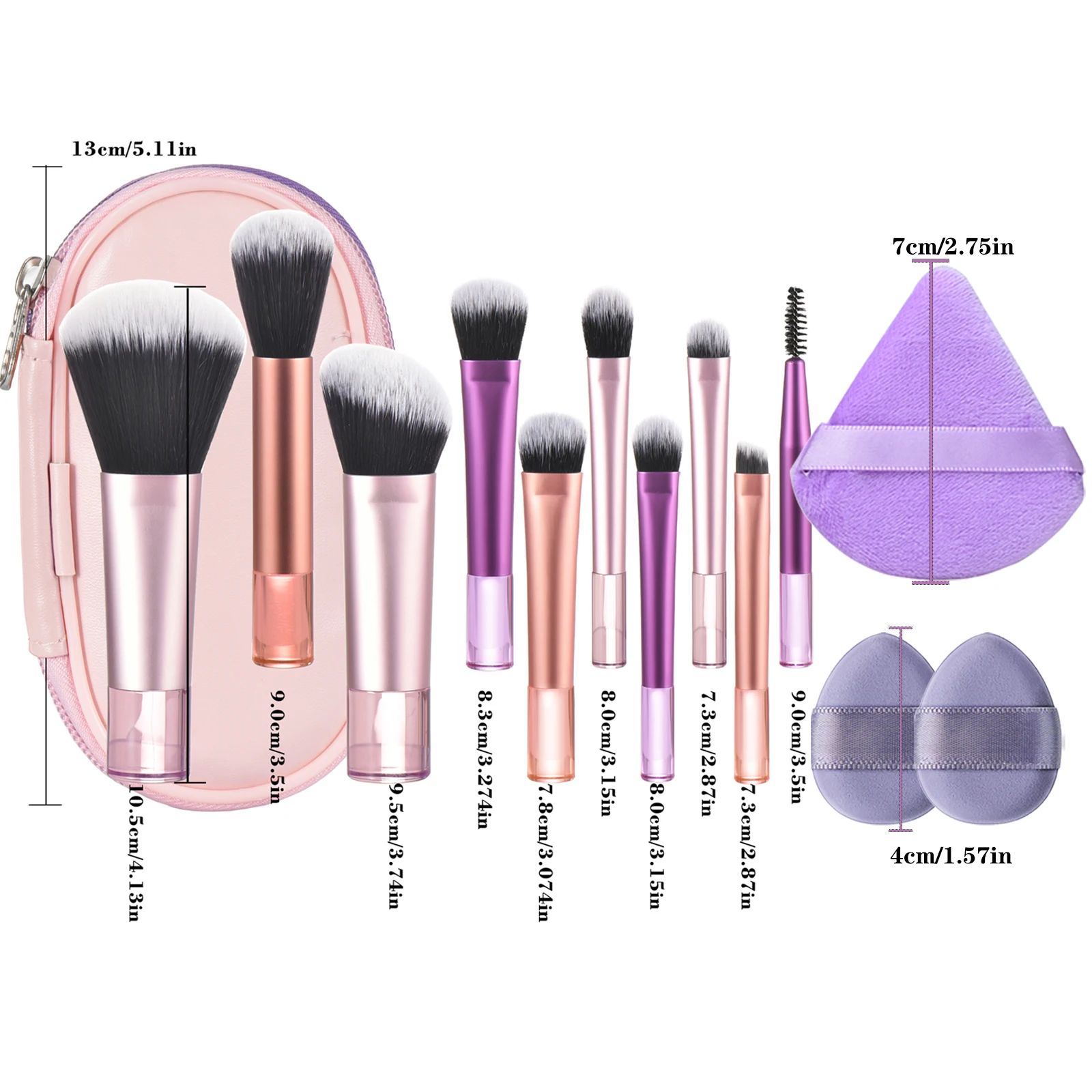 Mini Makeup Brush Set With Storage Bag, Versatile Soft Trave - Image 2