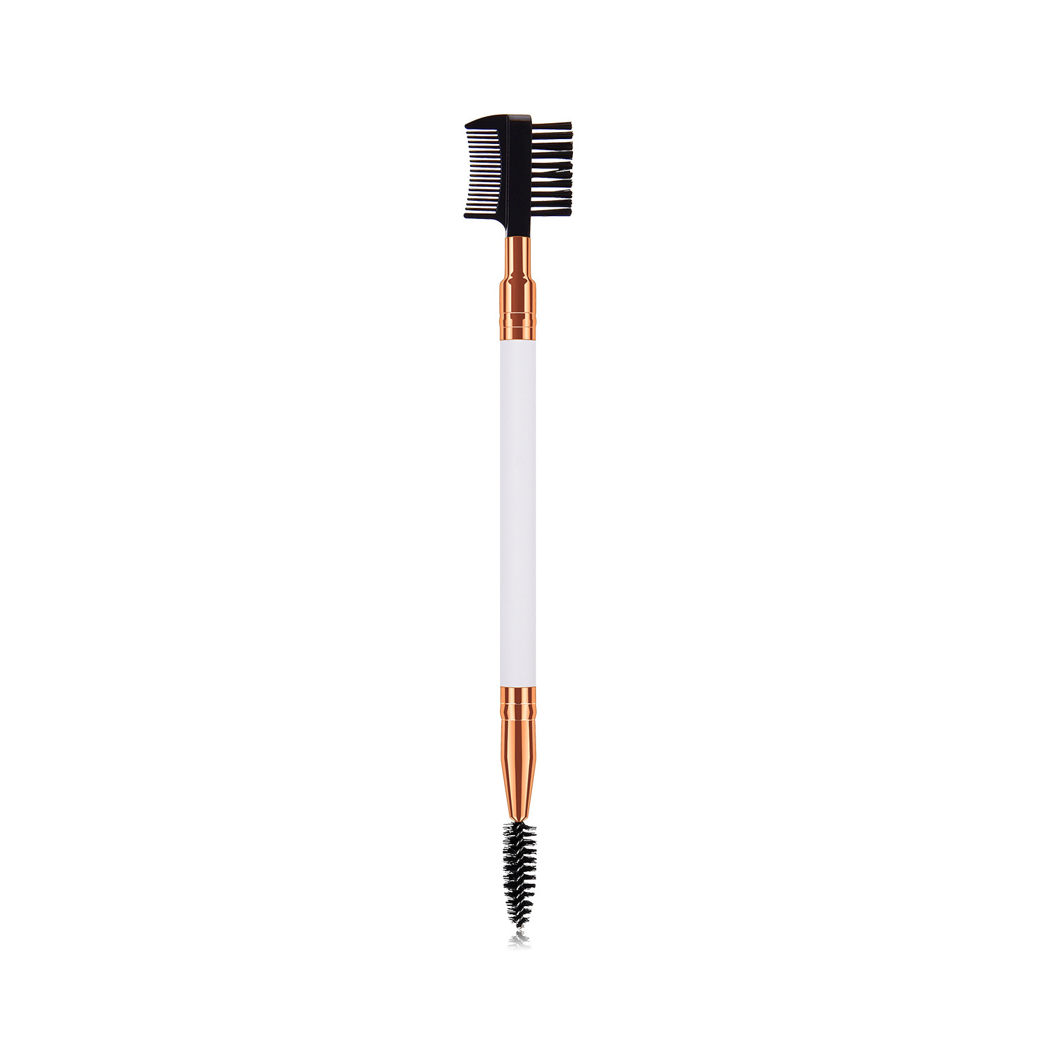 Single double-ended makeup brush and eyelash brush