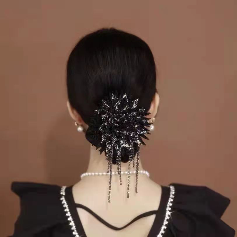 Organza High Elasticity Glitter Tassel Hair Ring
