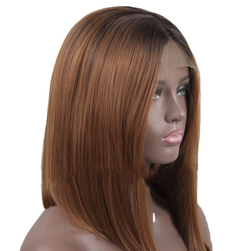 Wig Female Short Hair European And American Bobo Bobo Head Mid-shoulder Short Straight Hair Headgear - Image 4
