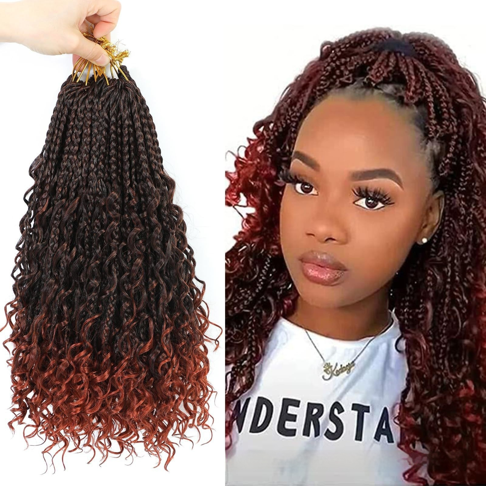 Synthetic Fiber Crochet Wig Braided Three-strand Braid - Image 7