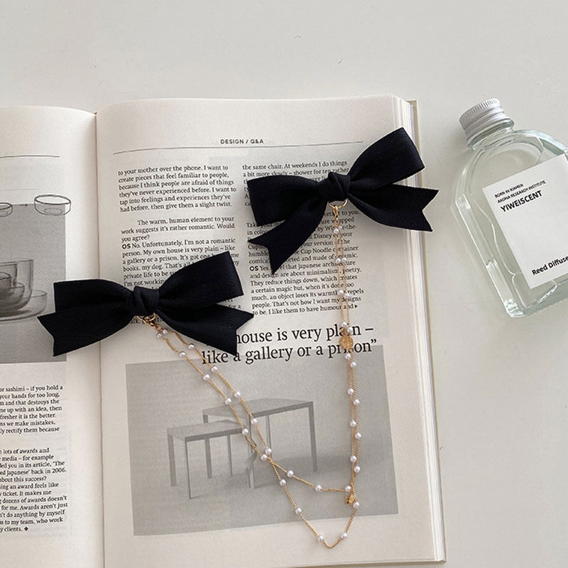 Fashion Bow Pearl Fringe Hair Clip - Image 2
