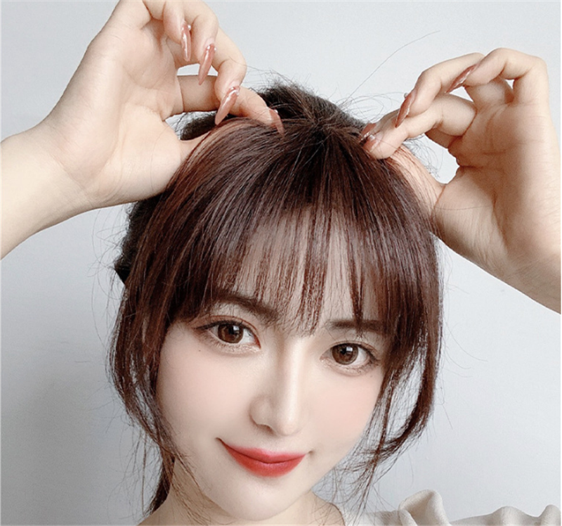 Real Hair Wig Mechanism 3D Air Bangs Wig - Image 2