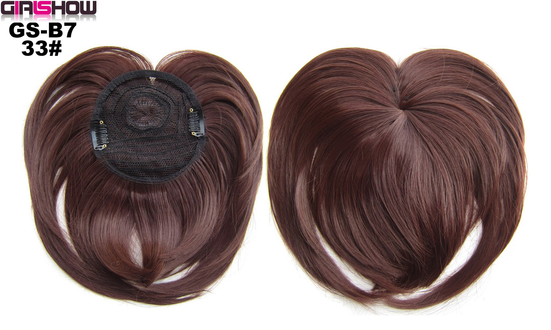 High Temperature Silk Chemical Fiber Wig Top Heart Bangs, Peach Heart Bangs On The Top Of TheHead - Image 14