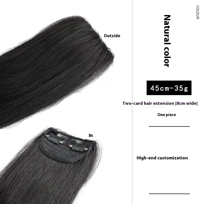 Handmade Natural Edging Straight Hair Multi-piece Wig - Image 2