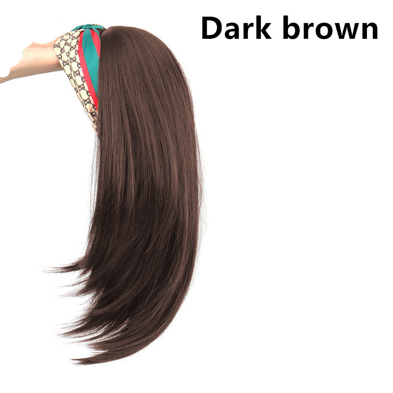 Headscarf Wig Hair Hoop Wig One Female Long Hair U-shaped Half Headgear - Image 4