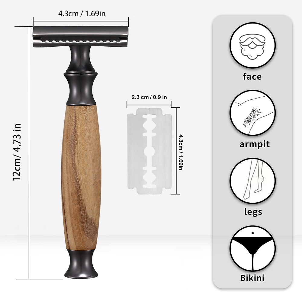 Men's Copper Manual Old-fashioned Metal Shaving Razor - Image 2
