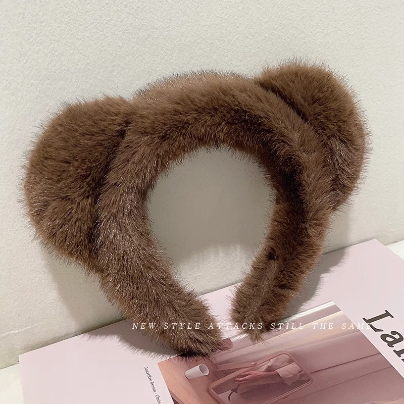 Maillard Fluffy Hair Band High-grade Headdress Face Wash Hair Fixer Wide-brimmed High Skull Hair Bundle - Image 7