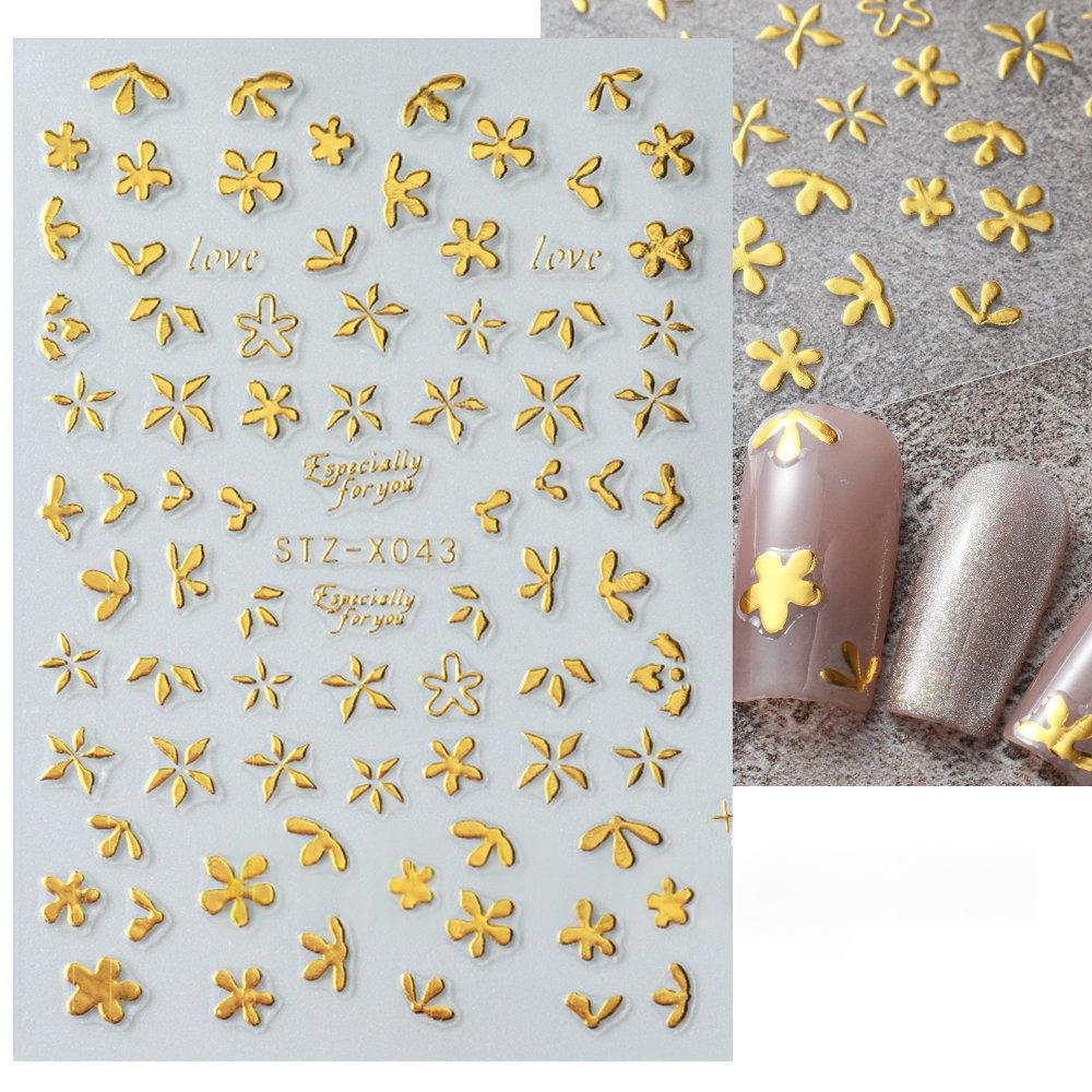 Nail Art Stickers Valentines Day Black-and-white Heart French-style With Irregular Line Designs - Image 23