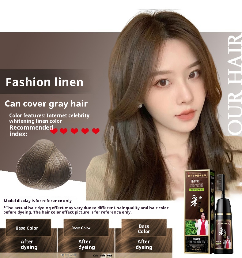 Plant Pure Hair Dye Color Hair Dyeing Cover White Hair Hair Color Cream - Image 3