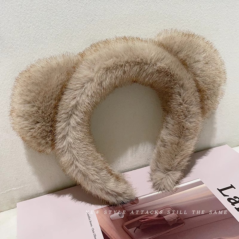 Maillard Fluffy Hair Band High-grade Headdress Face Wash Hair Fixer Wide-brimmed High Skull Hair Bundle - Image 6