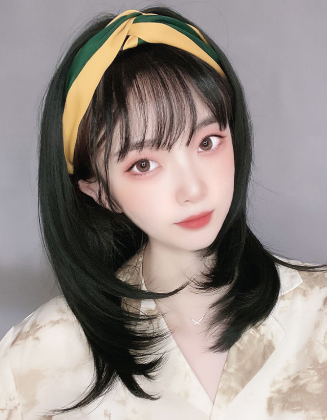 Headscarf Wig Hair Hoop Wig One Female Long Hair U-shaped Half Headgear - Image 3