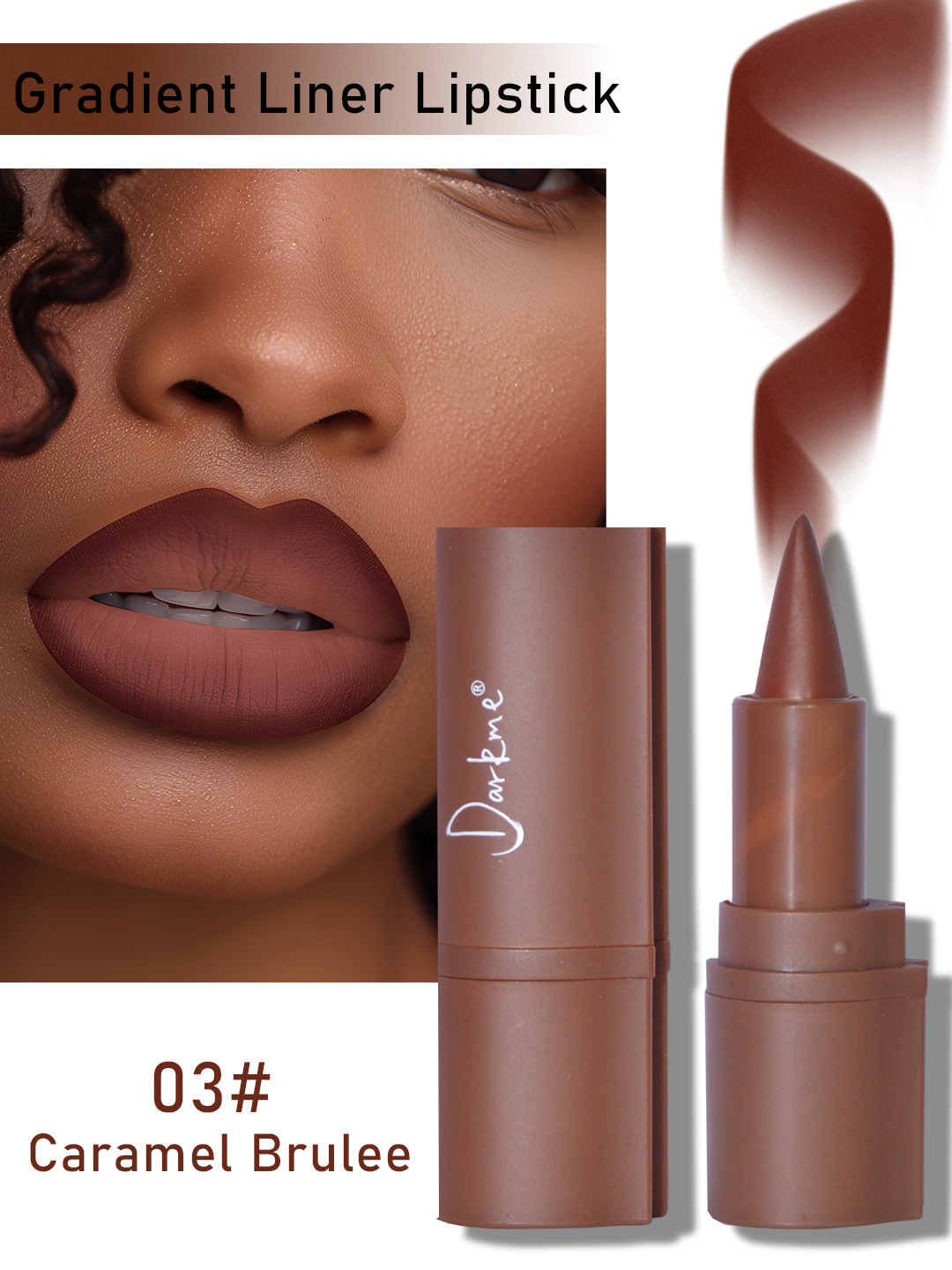 Gradient Coloring Lip Liner Matte Finish Mixed Dark Lipstick Waterproof - Image 3