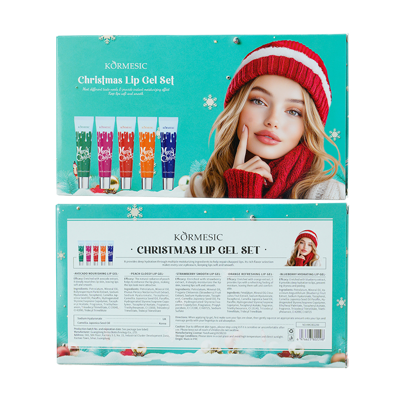 KORMESIC Christmas Lip Gel Set  Exclusively For Foreign Trade 15ml-15ml-15ml-15ml-15ml