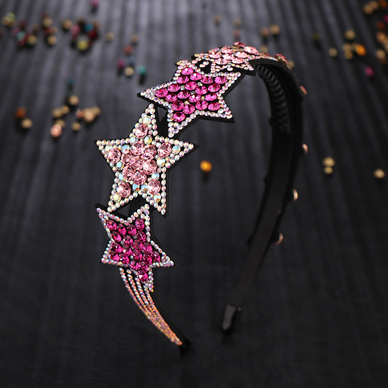 Korean Style Five-pointed Star Headband Czech Drill Headdress - Image 3