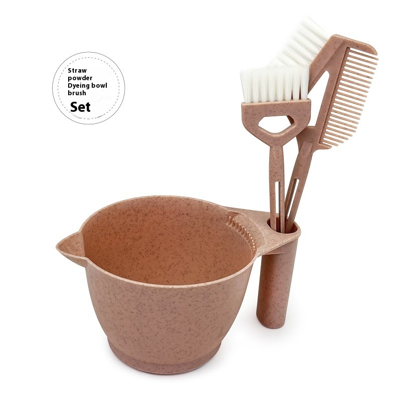 Hair Dye Straw Bowl Brush Set - Image 2