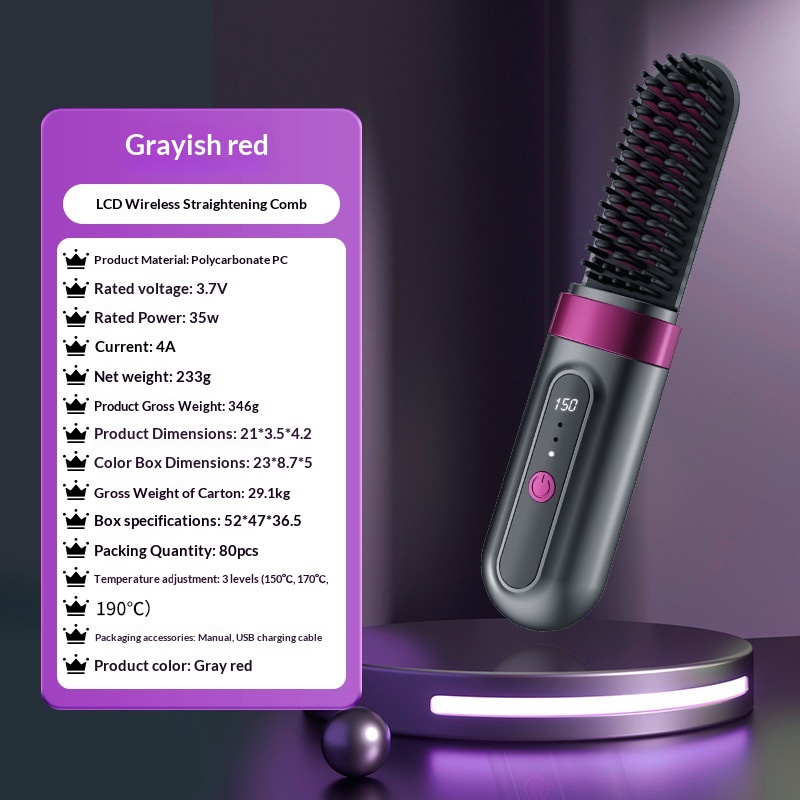 Wireless Negative-Ion Dual-Use Hair StraightenerCurler That Doesnt Damage Hair