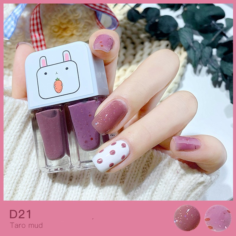 Gemini Nail Polish Water-based Bright Face Peeling And Tearing Two-bottle Set Twin Combo - Image 2