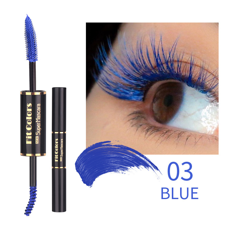 Double-headed Color Mascara Thick Curl More Than Waterproof Not Smudge White Eyebrow Dyeing - Image 3