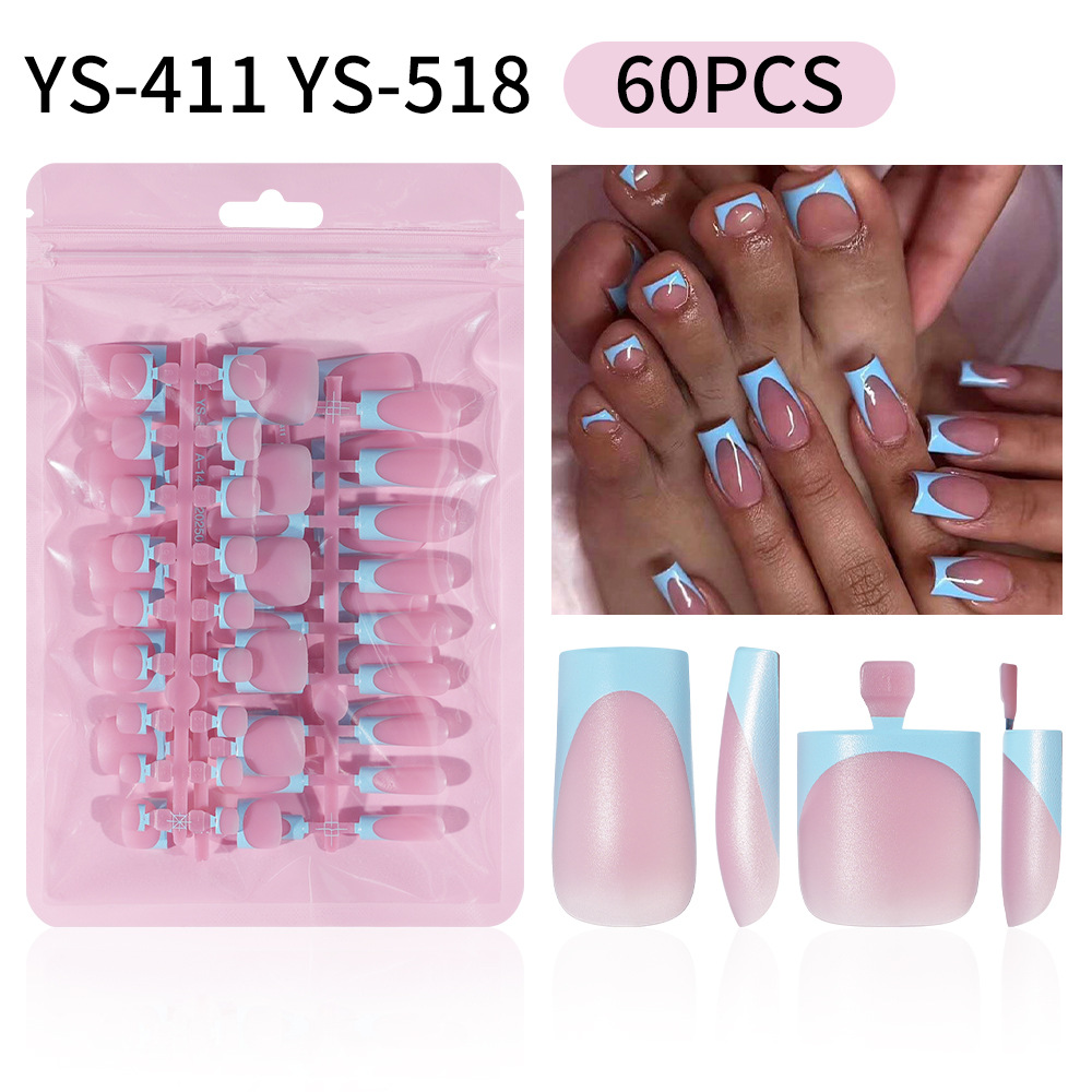 60-piece Set Of Square French Matte Nail Tips - Image 3