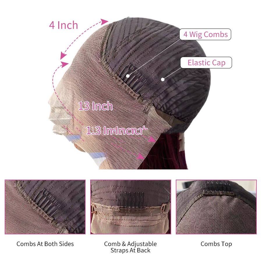Blue Highlights Loose Lace Humanhair Wig - Image 2