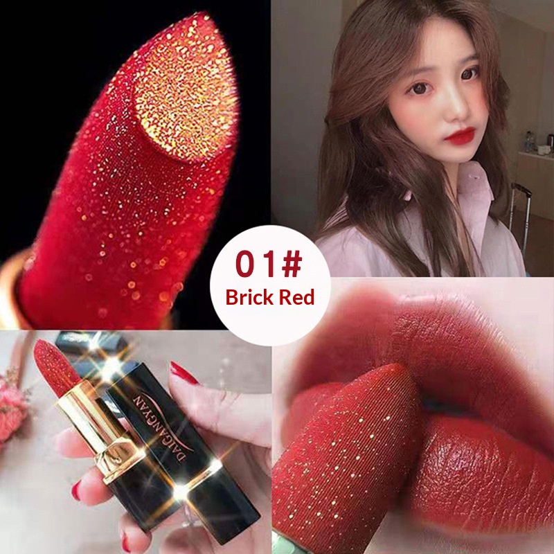 Little Golden Diamond Shimmer Lipstick Velvet Matte Opacity