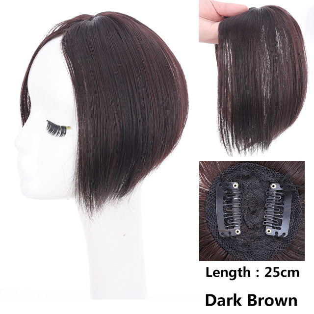Women's Head Hair Replacement Center-parted Wig Air Side Bangs Two-card Straight Hair - Image 6