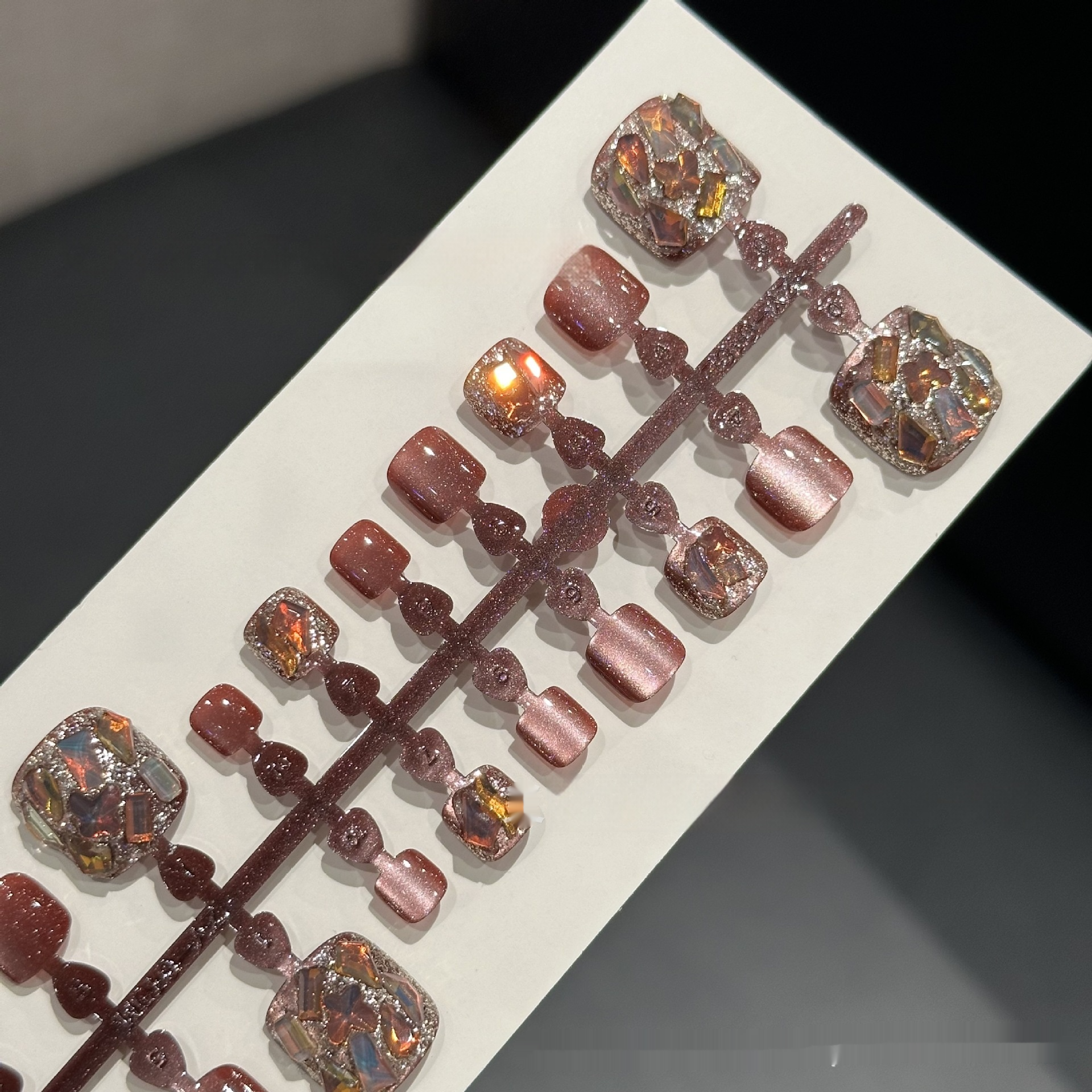 Toenail Wear Coffee Rhinestone Uv