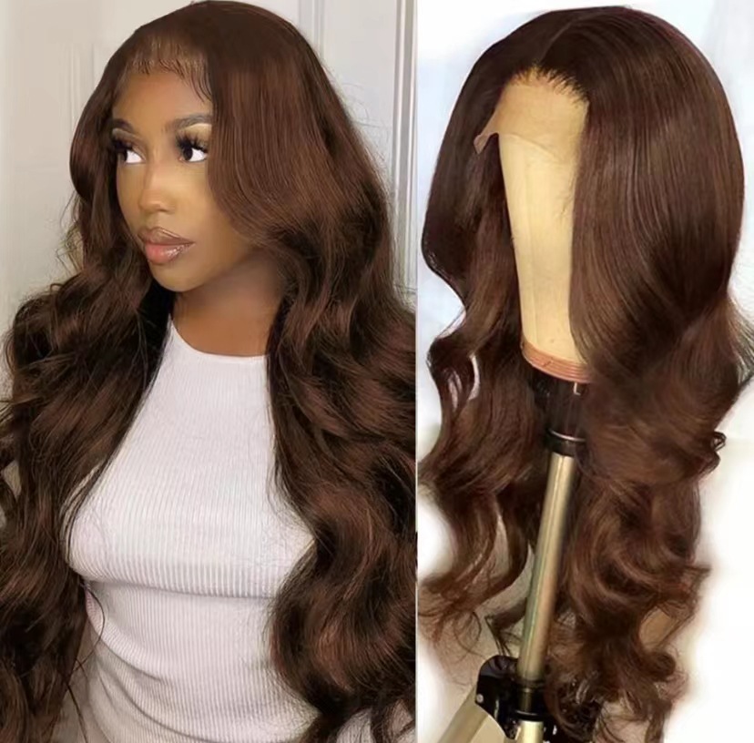 Front Lace Long Fiber Wig Light Gold Big Wave - Image 4