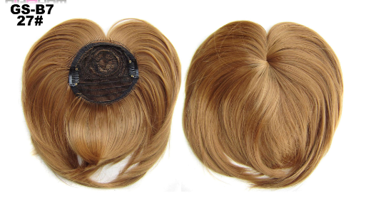 High Temperature Silk Chemical Fiber Wig Top Heart Bangs, Peach Heart Bangs On The Top Of TheHead - Image 2