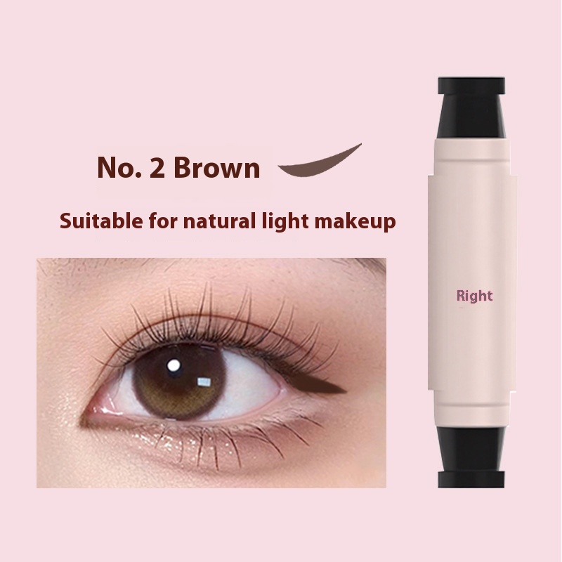 Waterproof Not Smudge Precise Outline Natural Long Lasting Integrated Double-headed Eyeliner Stamp Pen - Image 2