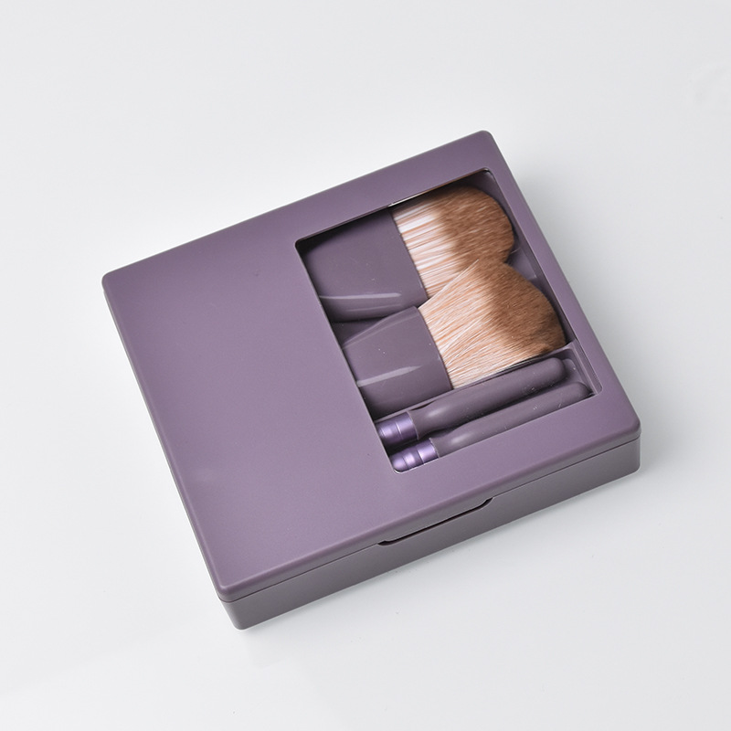 Travel Makeup Brush With Mirror Suit Soft Hair - Image 4