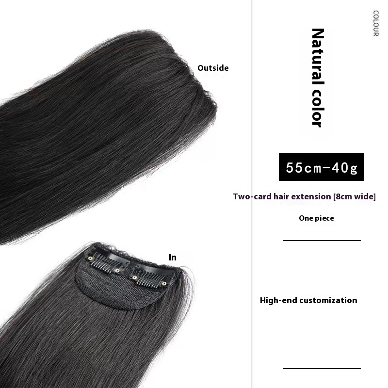 Handmade Natural Edging Straight Hair Multi-piece Wig - Image 3